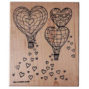 Heart Hot Air Balloon Rubber Stamp By Northwoods Rubber Stamps Inc